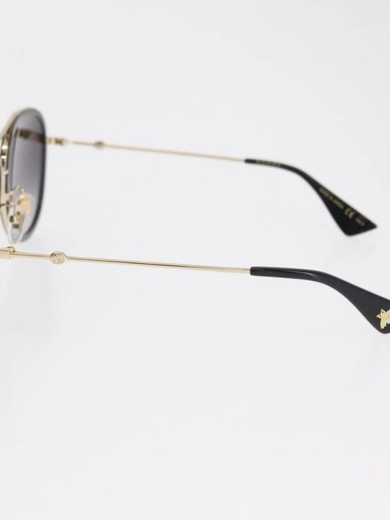 GUCCI Sunglasses metal Black Auth BA10537V